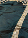 Teal Pure Banarasi Handloom Katan Silk Saree - Aura Benaras