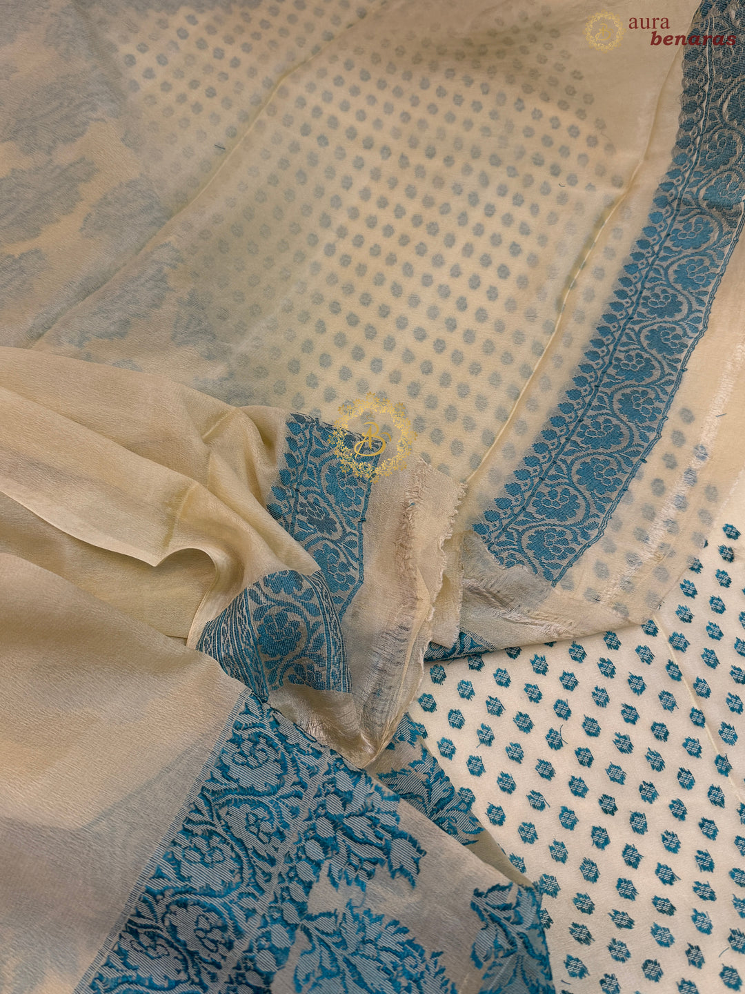 Pastel Yellow Banarasi Khaddi Chiffon Saree