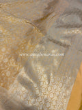 Pastel Peach Pure Banarasi Handloom Katan Silk Saree - Aura Benaras