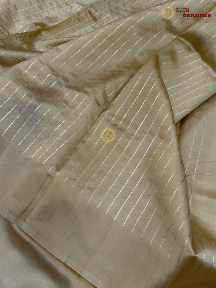 Golden Banarasi Silk Saree | Kadhwa & Designer Border
