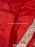 Red Pure Banarasi Handloom Katan Silk Saree - Aura Benaras