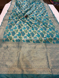 Rama Green Rangkaat Banarasi Handloom Pure Katan Silk Saree - Aura Benaras