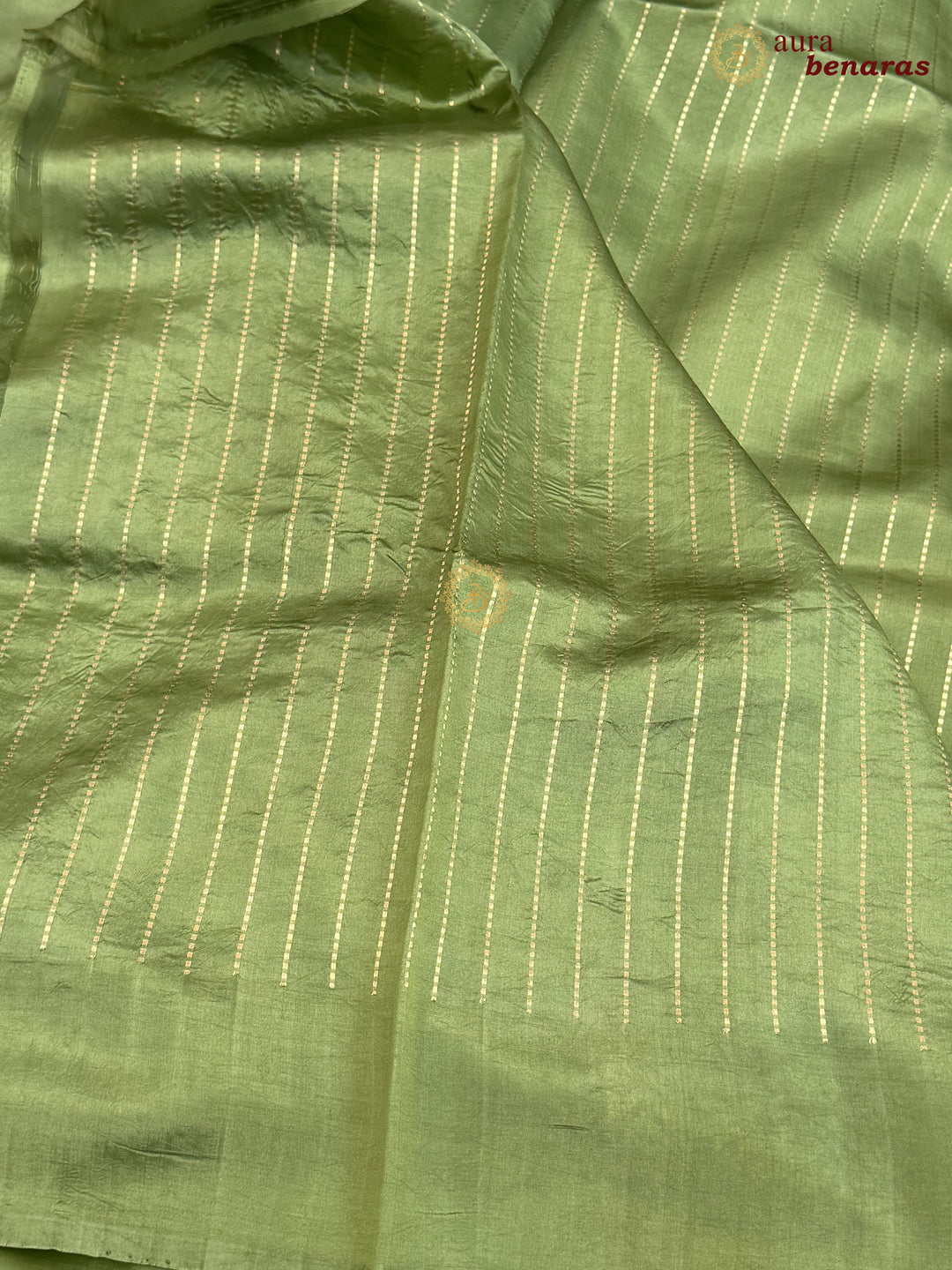 Pistachio Green Banarasi Silk Saree | Kadhwa & Designer Border