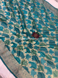 Rama Green Rangkaat Banarasi Handloom Pure Katan Silk Saree - Aura Benaras