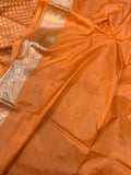Pastel Orange Pure Banarasi Handloom Katan Silk Saree - Aura Benaras