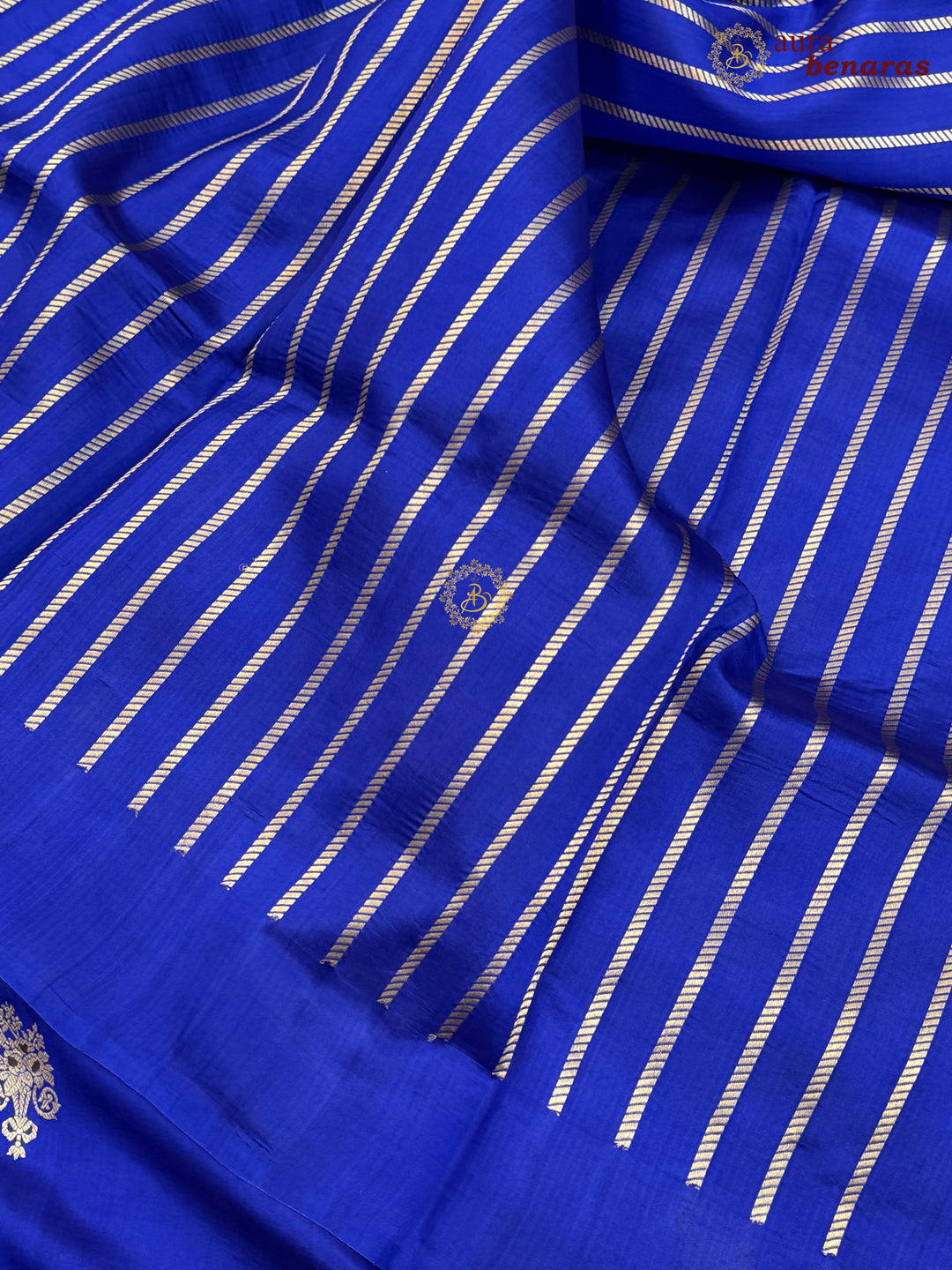 Royal Blue Banarasi Silk Saree | Kadhwa & Designer Border