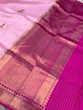 Baby Pink Pure Banarasi Handloom Silk Saree