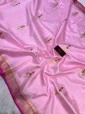 Baby Pink Pure Banarasi Handloom Silk Saree