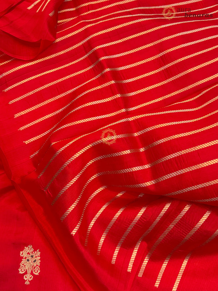 Red Banarasi Silk Saree | Kadhwa & Designer Border