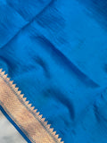 Light Blue Pure Banarasi Handloom Silk Saree - Aura Benaras