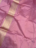 Pastel Pink Pure Banarasi Handloom Katan Silk Saree - Aura Benaras