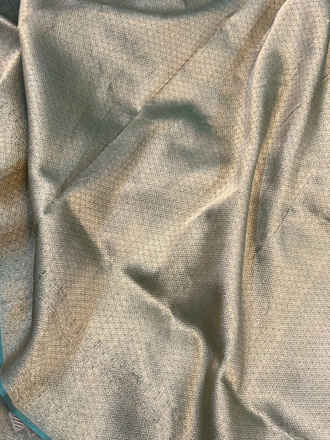 Sea Blue Pure Banarasi Handloom Kora Tissue Silk Saree