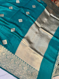 Rama Green Pure Banarasi Handloom Silk Saree - Aura Benaras