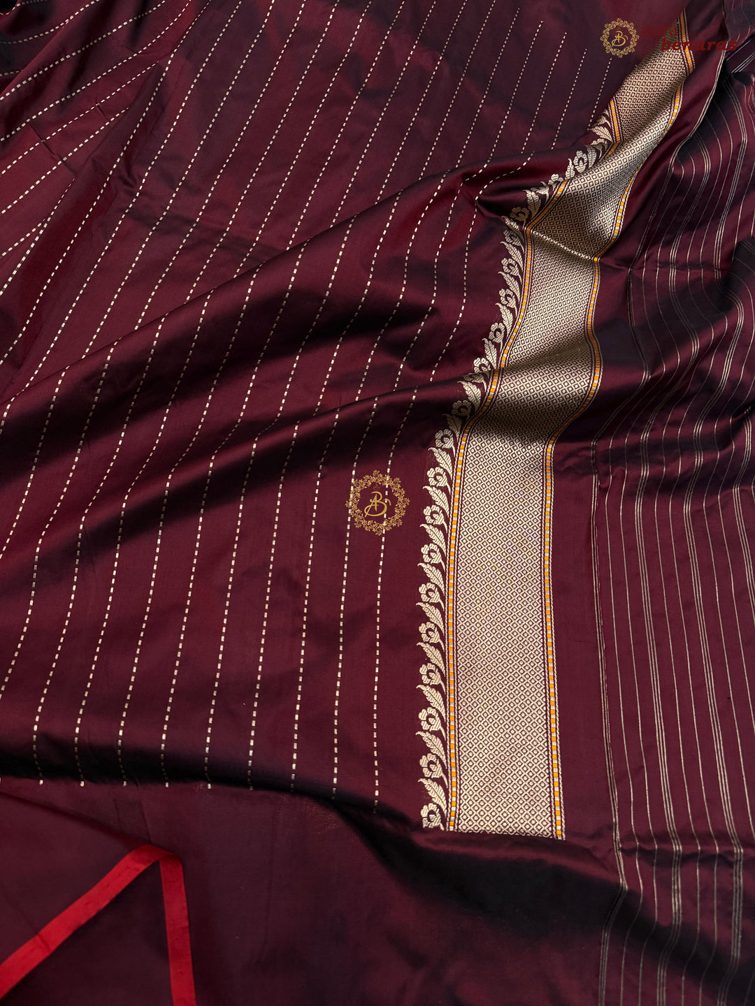 Deep Maroon Pure Katan Silk Handloom Banarasi Saree