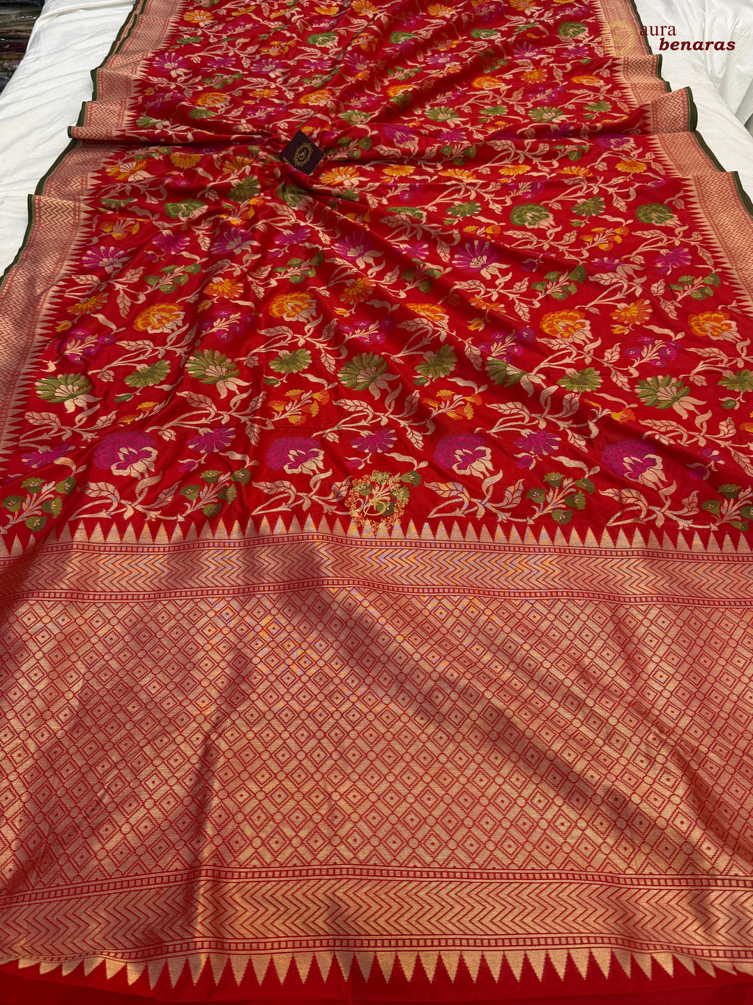 Red Pure Katan silk Handloom Banarasi Saree