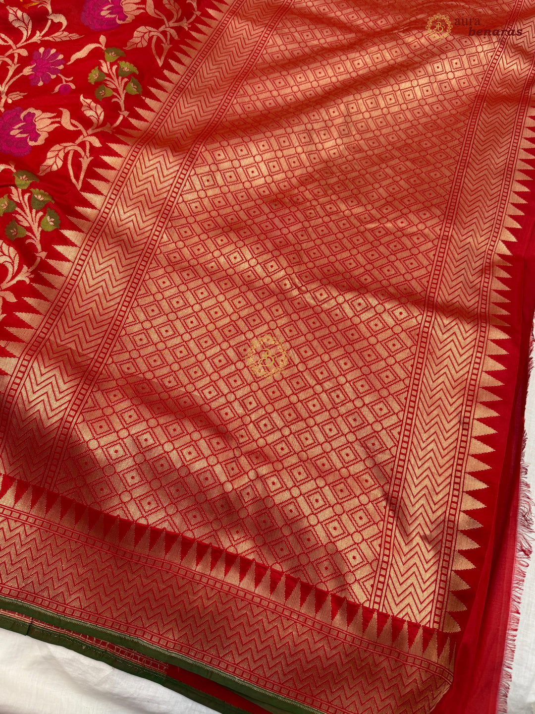 Red Pure Katan silk Handloom Banarasi Saree