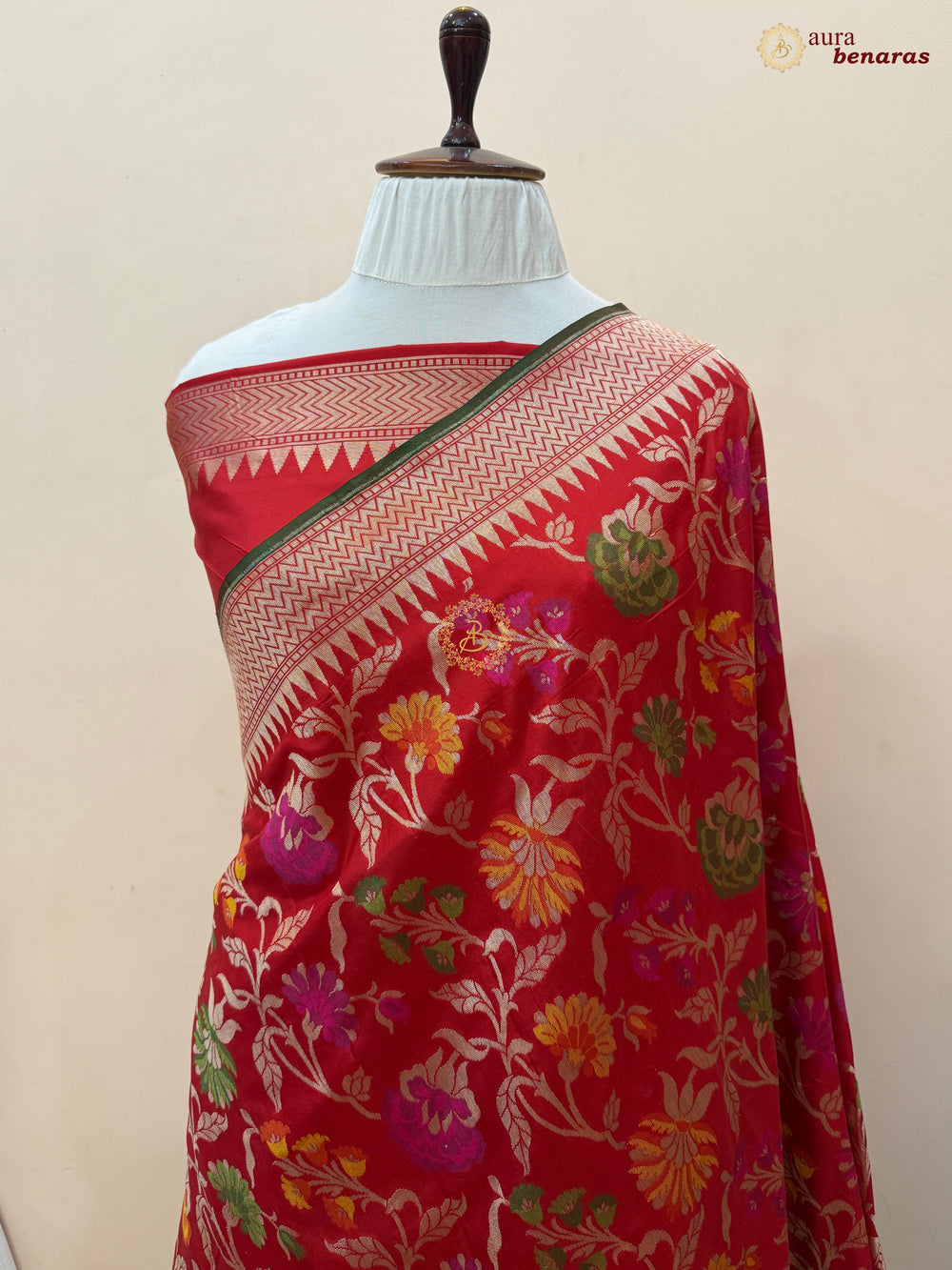 Red Pure Katan silk Handloom Banarasi Saree
