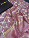 Mauve shade Pure Banarasi Chiniya SIlk Suit - Aura Benaras
