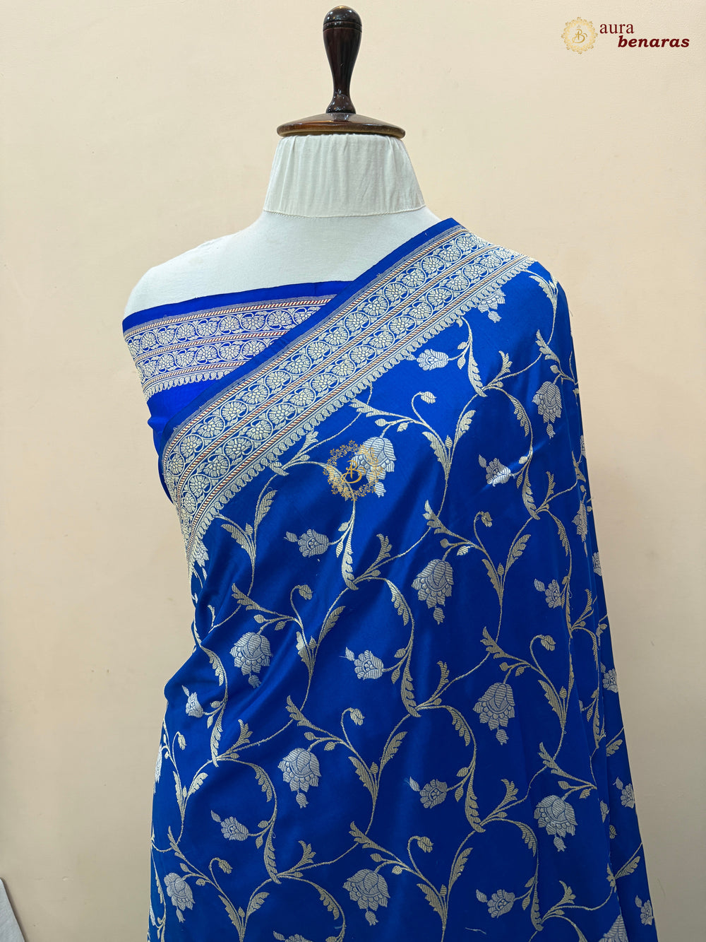 Blue Pure Katan Silk Handloom Banarasi Saree