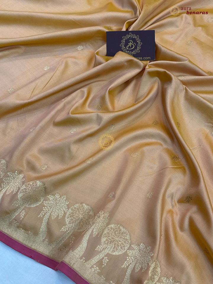 Pastel Peach Pure Katan Silk Handloom Banarasi Saree