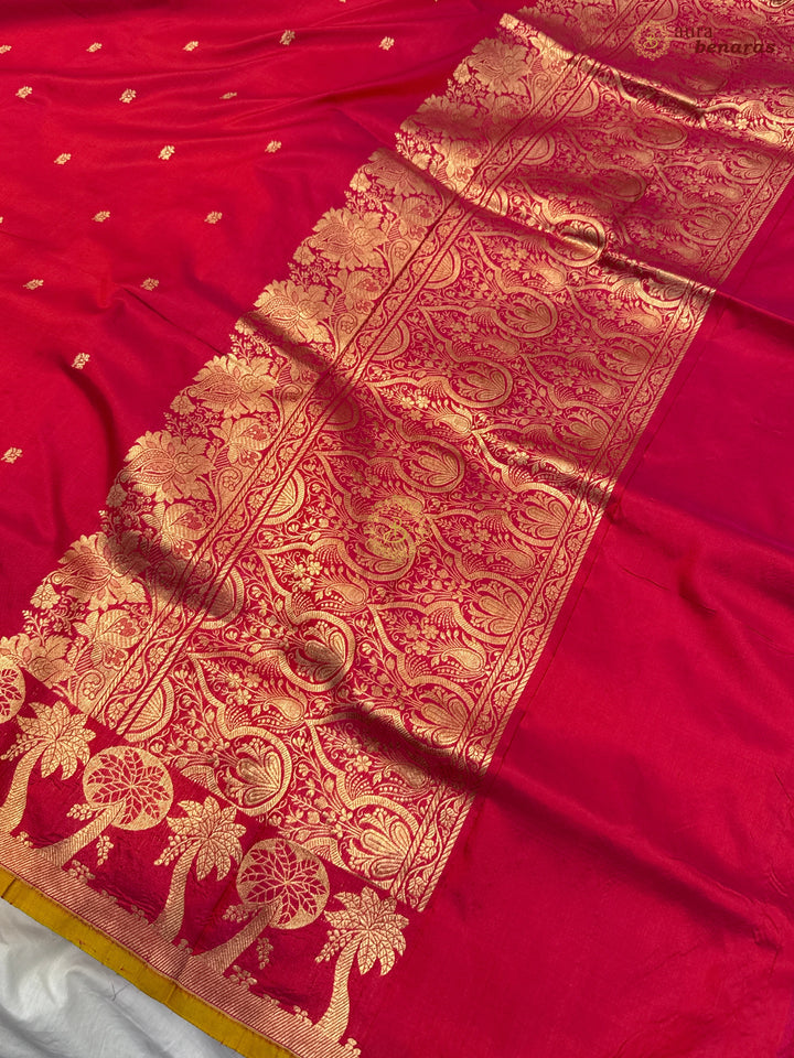 Pink Pure Katan Silk Handloom Banarasi Saree