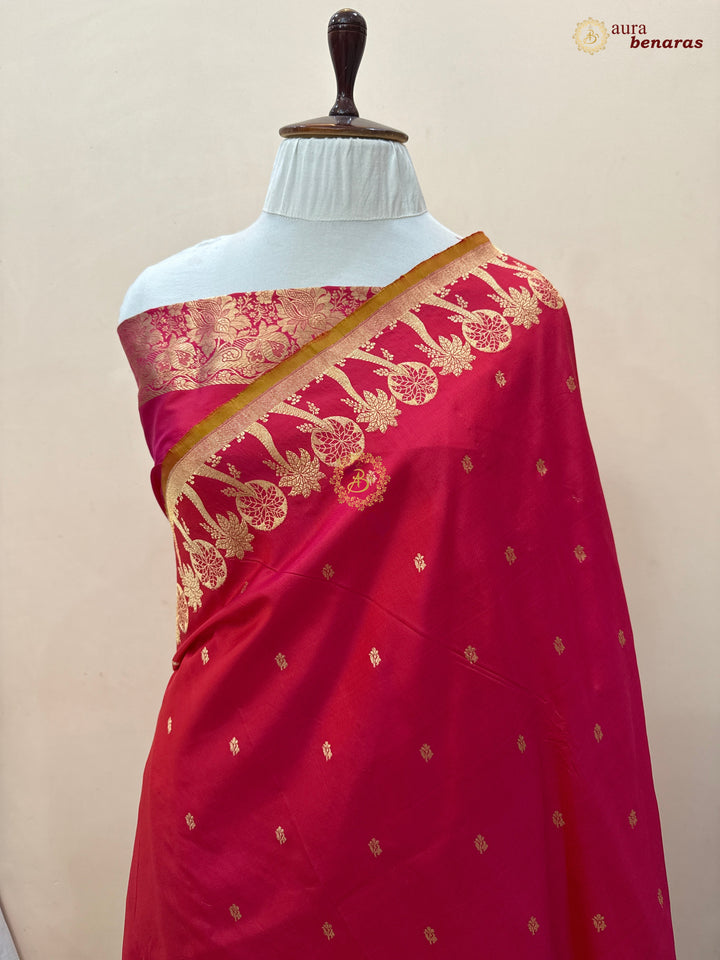 Pink Pure Katan Silk Handloom Banarasi Saree
