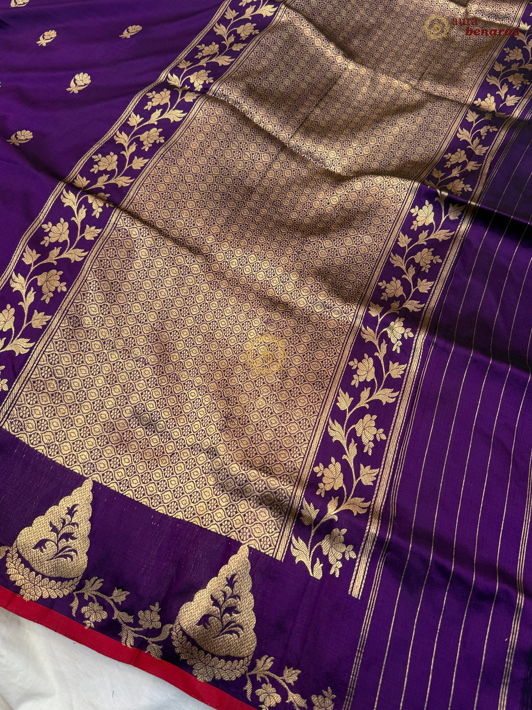Purple Pure Katan Silk Handloom Banarasi Saree