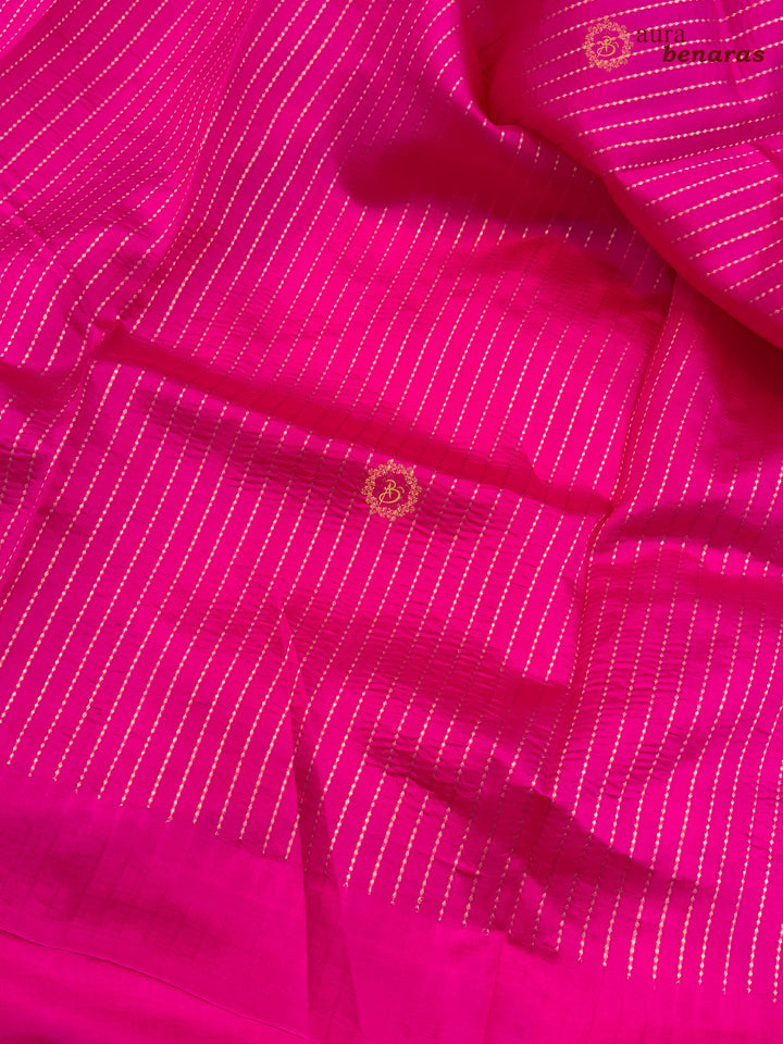 Rani Pink Pure Silk Handloom Banarasi Saree - AuraBenaras