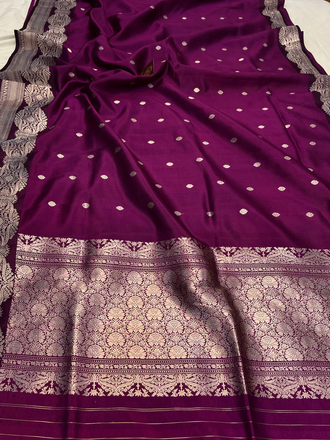Blackberry Pure Silk Handloom Banarasi Saree