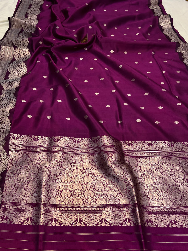 Blackberry Pure Silk Handloom Banarasi Saree