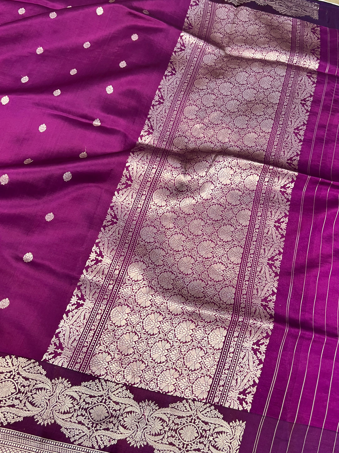 Blackberry Pure Silk Handloom Banarasi Saree