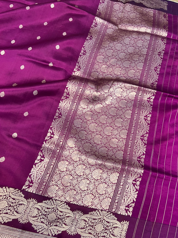 Blackberry Pure Silk Handloom Banarasi Saree