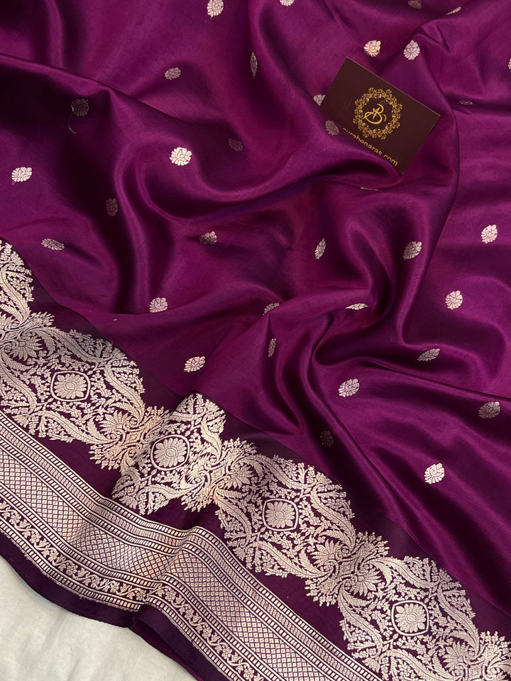 Blackberry Pure Silk Handloom Banarasi Saree