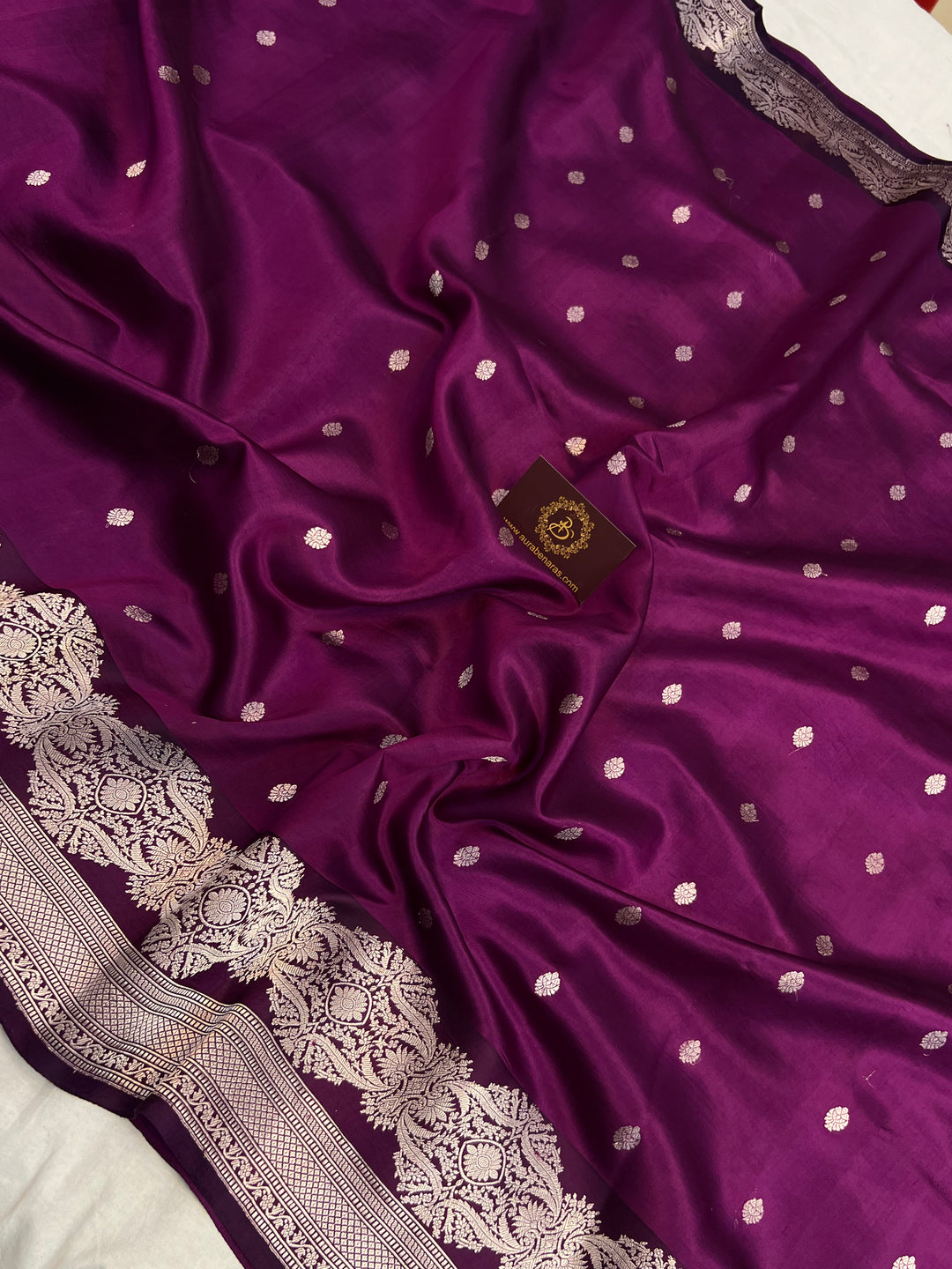 Blackberry Pure Silk Handloom Banarasi Saree
