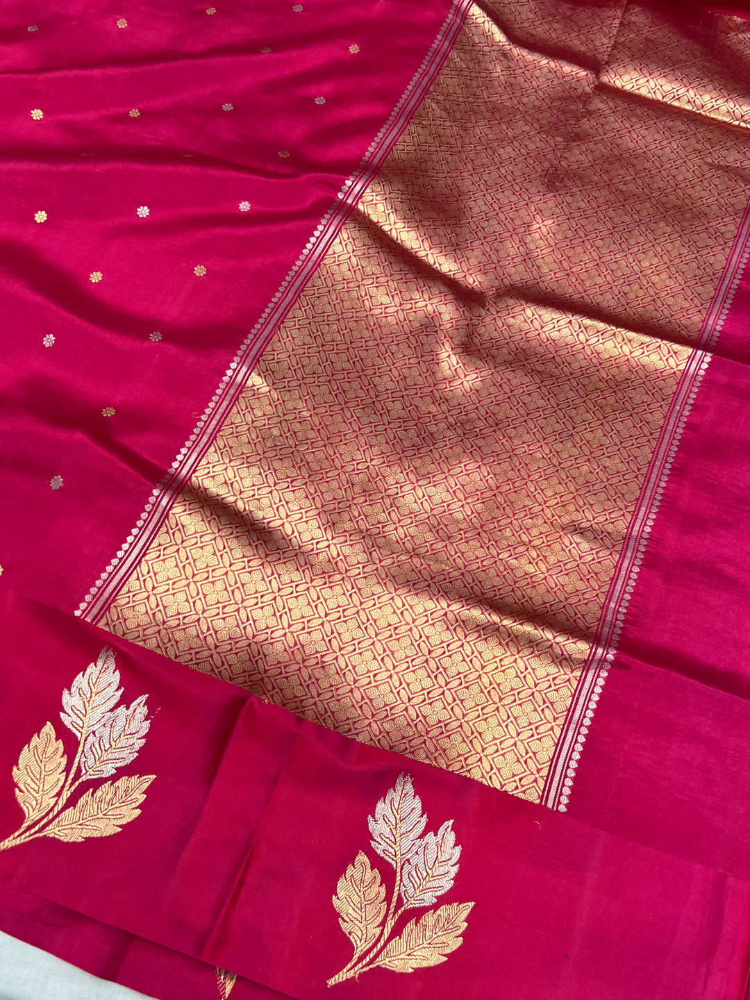 Pink Pure Silk Banarasi Saree – Kadhwa Motifs & Mashru Border