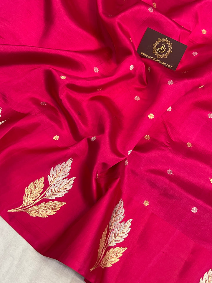 Pink Pure Silk Banarasi Saree – Kadhwa Motifs & Mashru Border