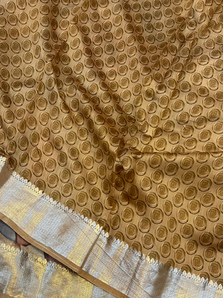 Beige Banarasi Handloom Chiniya Silk Saree