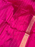 Rani Pink Banarasi Handloom Katan Silk Saree - Aura Benaras