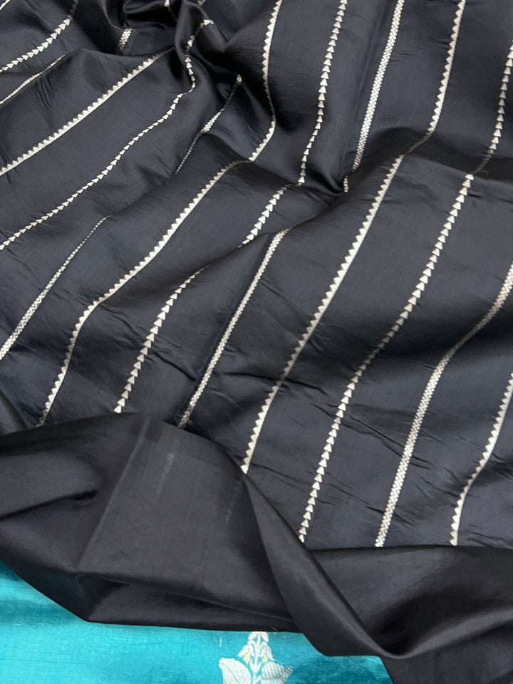 Teal Pure Silk Banarasi Saree with Kadhwa Buti 