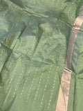 Pista Green Banarasi Handloom Katan Silk Saree - Aura Benaras