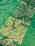 Sea Green Banarasi Handloom Katan Silk Saree - Aura Benaras