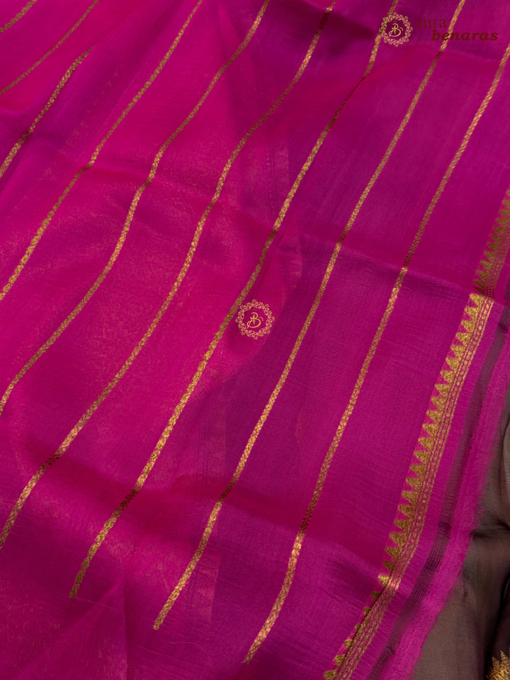 Brown Kora Silk Banarasi Saree with Kadhwa Motifs