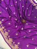 Purple Banarasi Handloom Katan Silk Saree