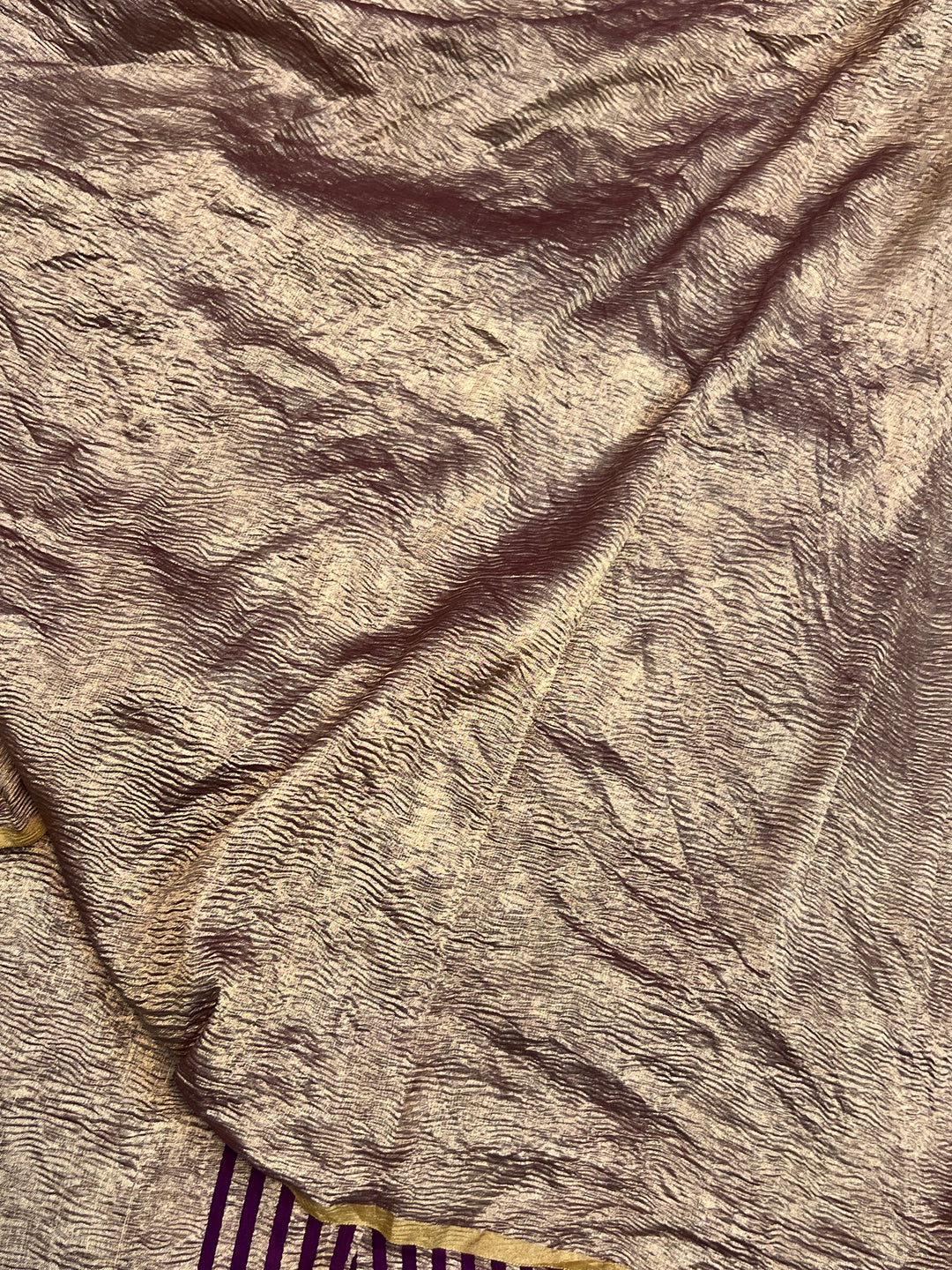 Wine Moonga Silk Banarasi Saree with Zari Stripes 