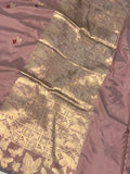 Old Rose Banarasi Handloom Katan Silk Saree - Aura Benaras