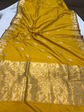 Yellow Banarasi Handloom Katan Silk Saree - Aura Benaras