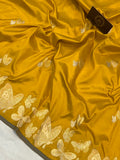 Yellow Banarasi Handloom Katan Silk Saree - Aura Benaras