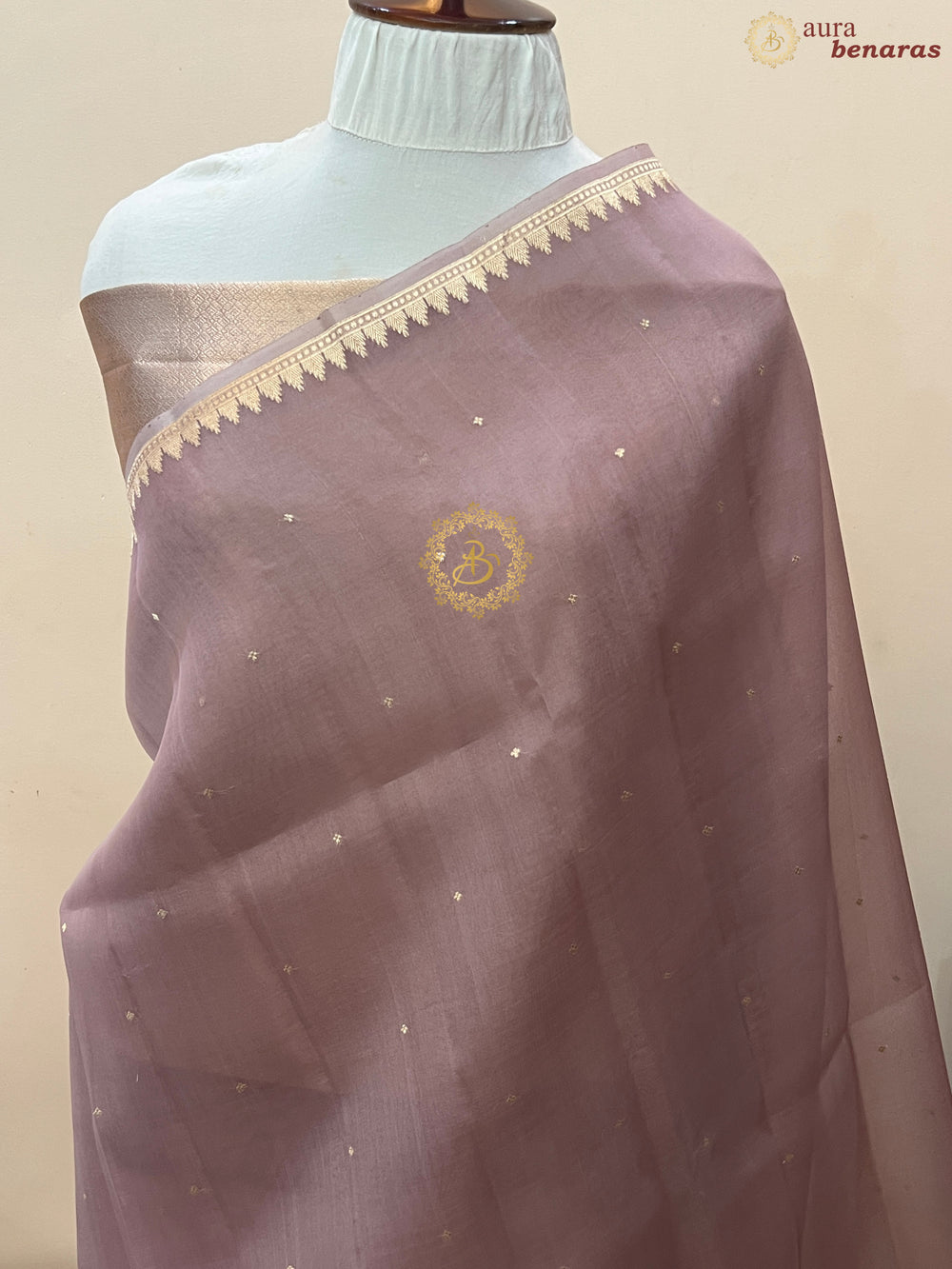 Blush Peach Pure Kora Silk Handloom Banarasi Saree