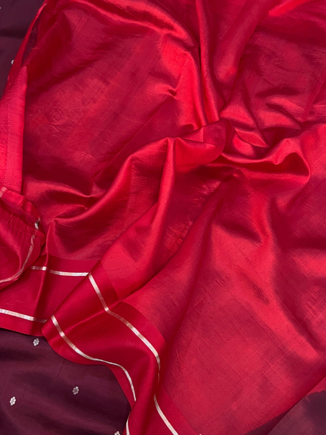 Maroon Pure Banarasi Handloom Silk Saree