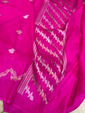 Rani Pink Banarasi Handloom Kora Silk Saree - Aura Benaras